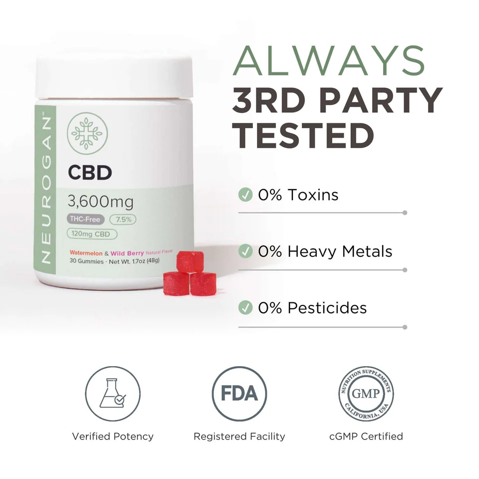 Neurogan CBD желейки 3600 мг кавун та лісові ягоди (30 шт)