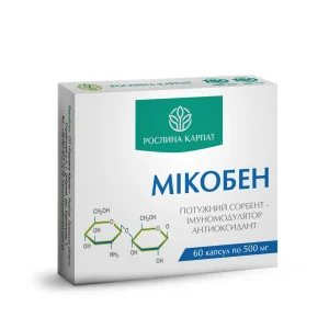 Мікобен з хітозаном і бета-глюканами Рослина Карпат, 60 капсул