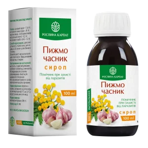 Сироп Пижмо-часник Рослина Карпат, флакон 100 мл